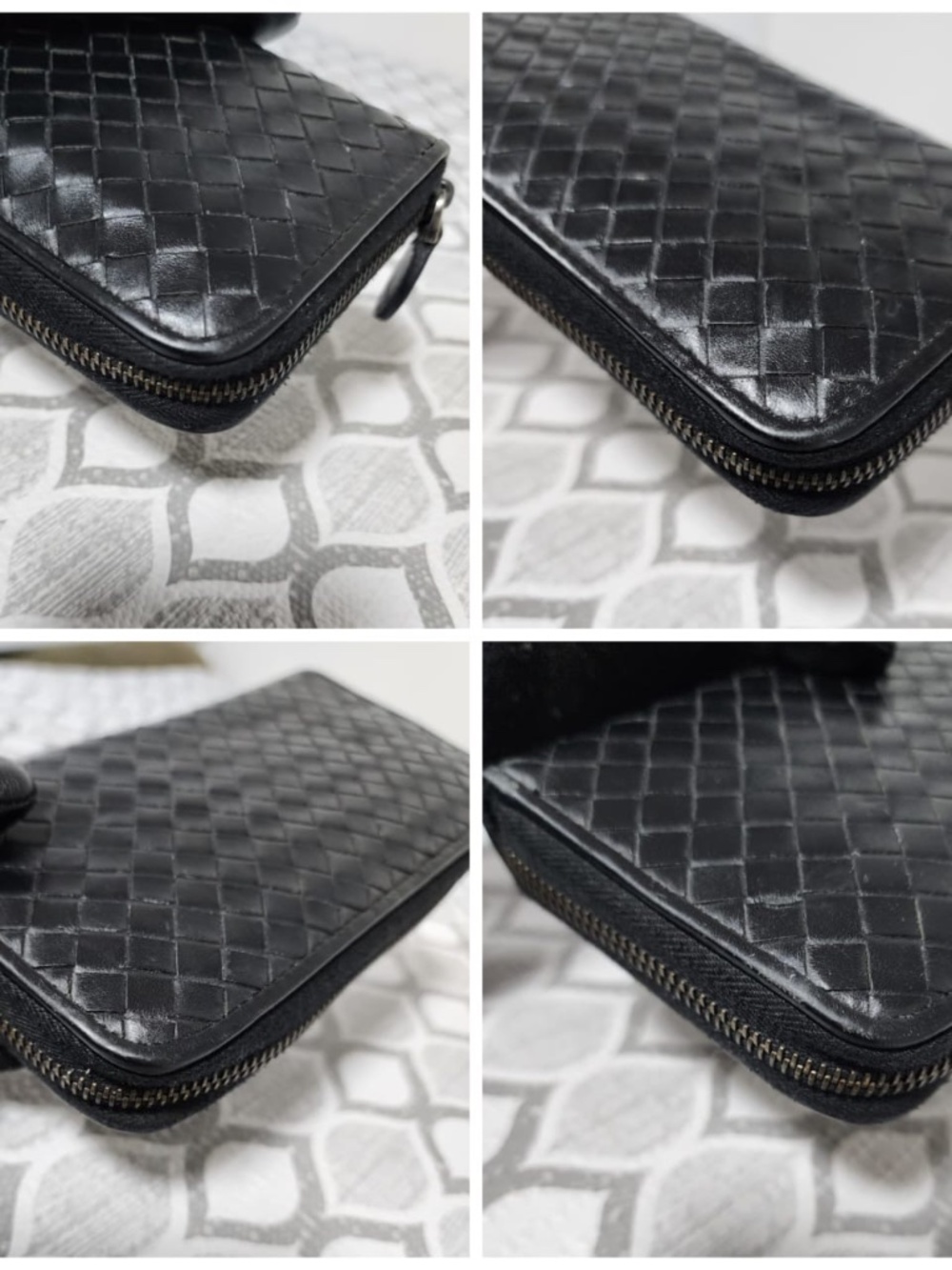 Authentic BOTTEGA VENETA Nappa Intrecciato Zip Around Wallet Black - Picture 8 of 11